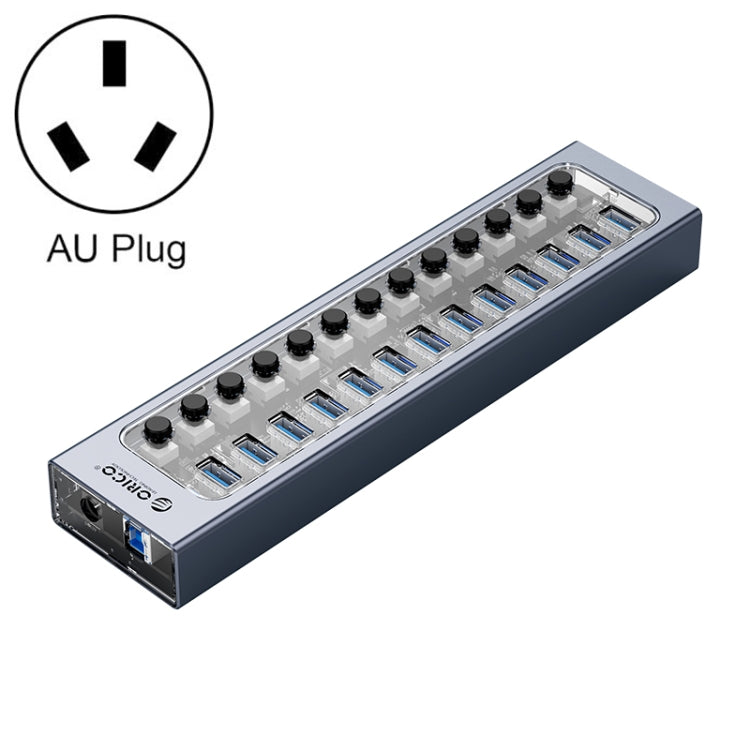 Lisslune | ORICO AT2U3-13AB-GY-BP 13 Ports USB 3.0 HUB with individual switches & blue LED display, AU plug