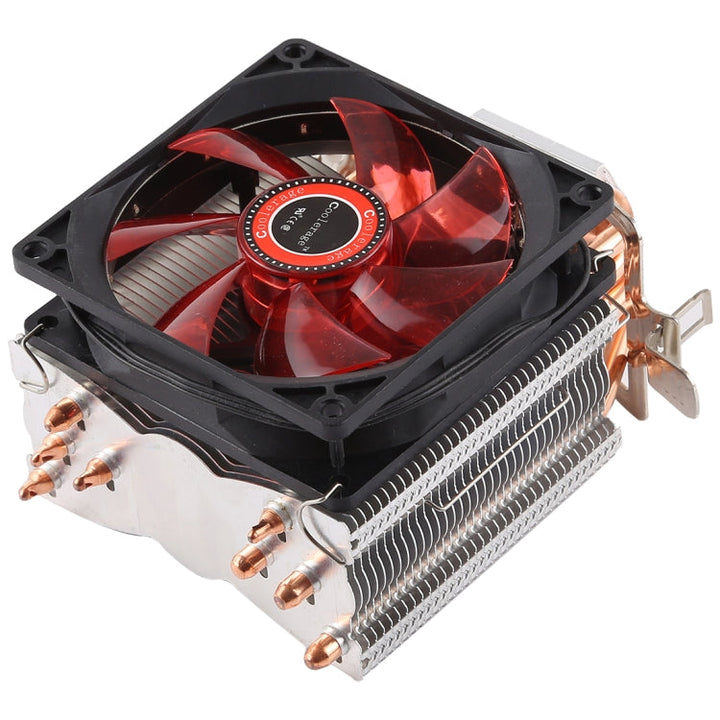 Lisslune | CoolAge L400 DC 12V 1600PRM 40.5cfm heatsink hydraulic bearing cooling fan CPU cooler for AMD Intel 775 1150 1156 1151 (Red)
