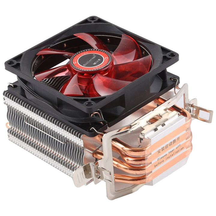 Lisslune | CoolAge L400 DC 12V 1600PRM 40.5cfm heatsink hydraulic bearing cooling fan CPU cooler for AMD Intel 775 1150 1156 1151 (Red)