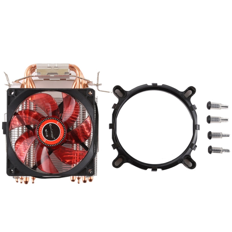 Lisslune | CoolAge L400 DC 12V 1600PRM 40.5cfm heatsink hydraulic bearing cooling fan CPU cooler for AMD Intel 775 1150 1156 1151 (Red)