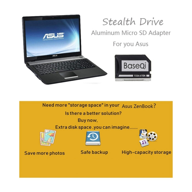 Lisslune | BASEQI Hidden Aluminum Alloy SD Card Case for Lenovo YOGA 2 Pro Laptop