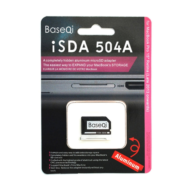 Lisslune | BASEQI 504ASV Hidden Aluminum Alloy SD Card Case for Macbook Pro Retina 15 inch (Late 2013 - Mid 2015) Laptops