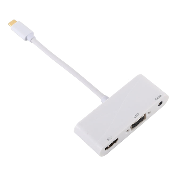 Lisslune | USB 2.0 + Audio Port + VGA + HDMI to USB-C / Type-C HUB Adapter (White)