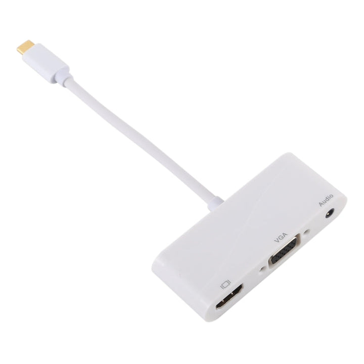 Lisslune | USB 2.0 + Audio Port + VGA + HDMI to USB-C / Type-C HUB Adapter (White)