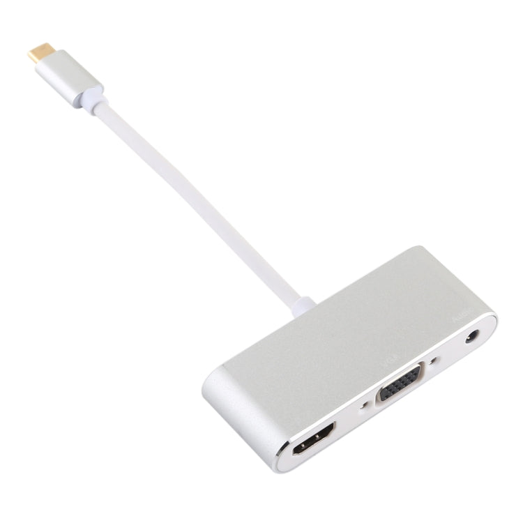 Lisslune | USB 2.0 + Audio Port + VGA + HDMI to USB-C / Type-C HUB Adapter (Silver)