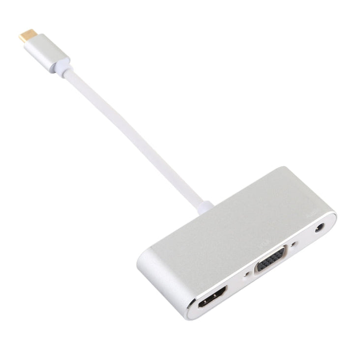 Lisslune | USB 2.0 + Audio Port + VGA + HDMI to USB-C / Type-C HUB Adapter (Silver)
