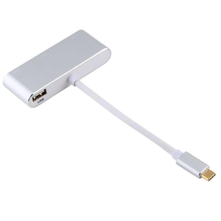 Lisslune | USB 2.0 + Audio Port + VGA + HDMI to USB-C / Type-C HUB Adapter (Silver)
