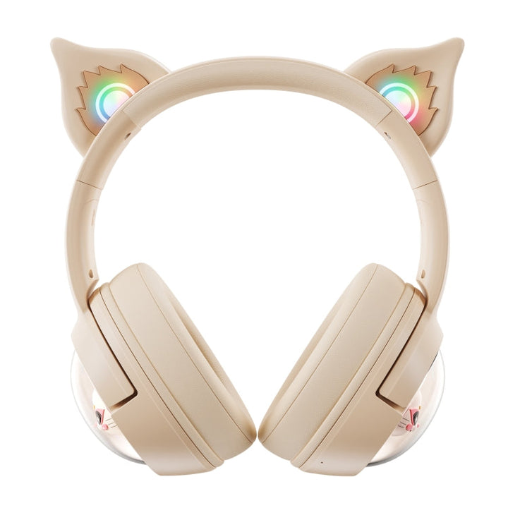 Lisslune | B5 Cat Ear Design USB-C / Type-C RGB Wireless Bluetooth HiFi Headset (Beige)