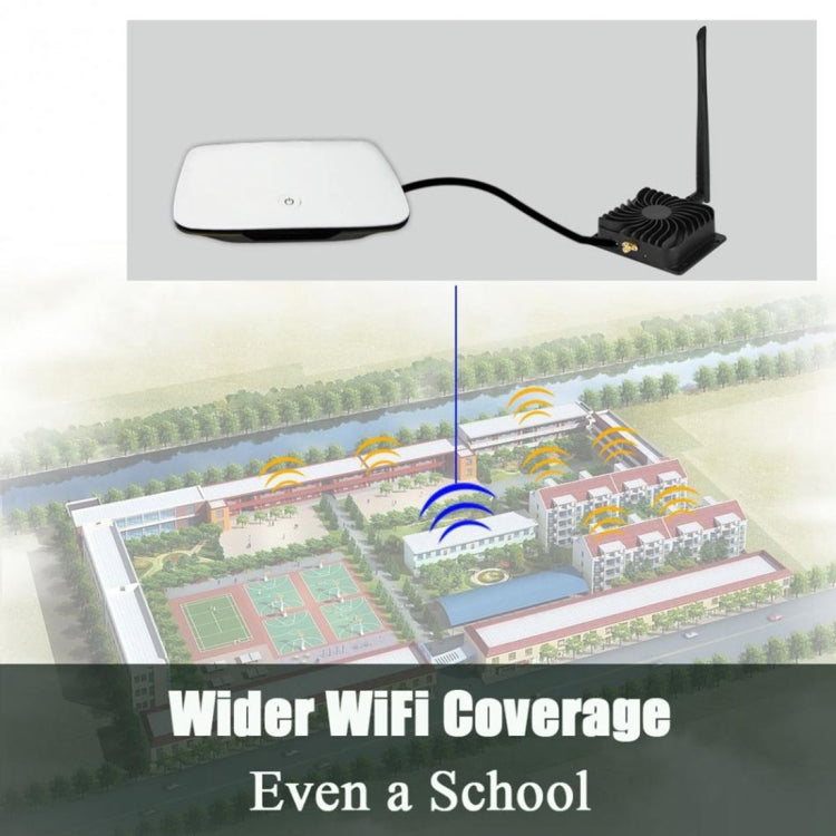 Lisslune | EDUP EP-AB003 8W 2.4GHz WiFi Signal Amplifier Broadband Amplifier with Antenna for Wireless Router, EU Plug