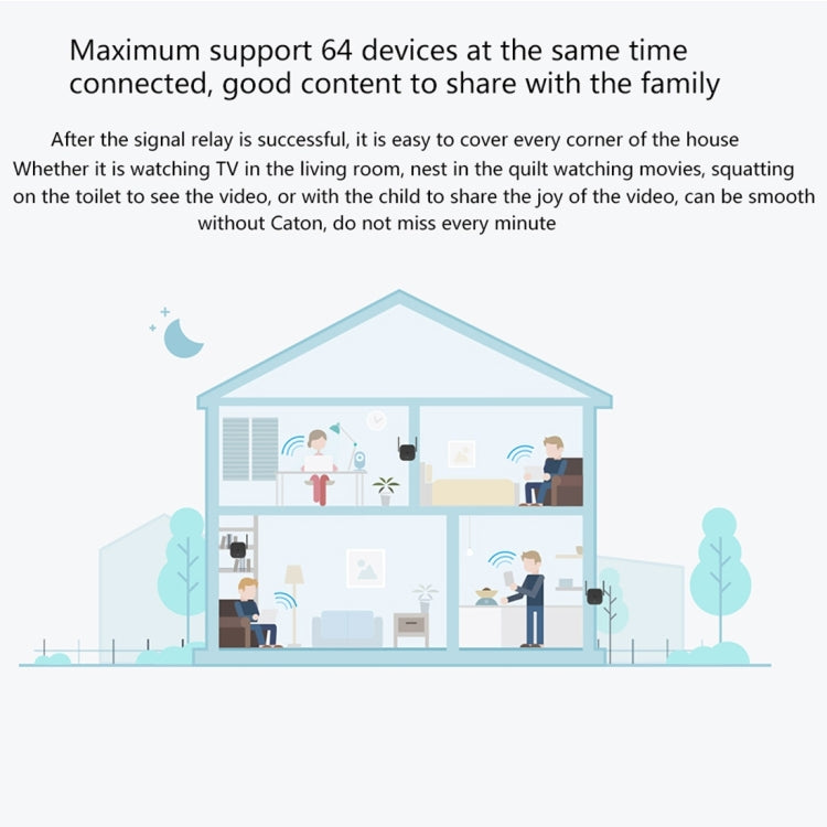 Lisslune | Original Xiaomi Mi WiFi Amplifier Pro 300Mbps WiFi Smart Extender Router with 2x2 External Antennas, US Plug (Black)