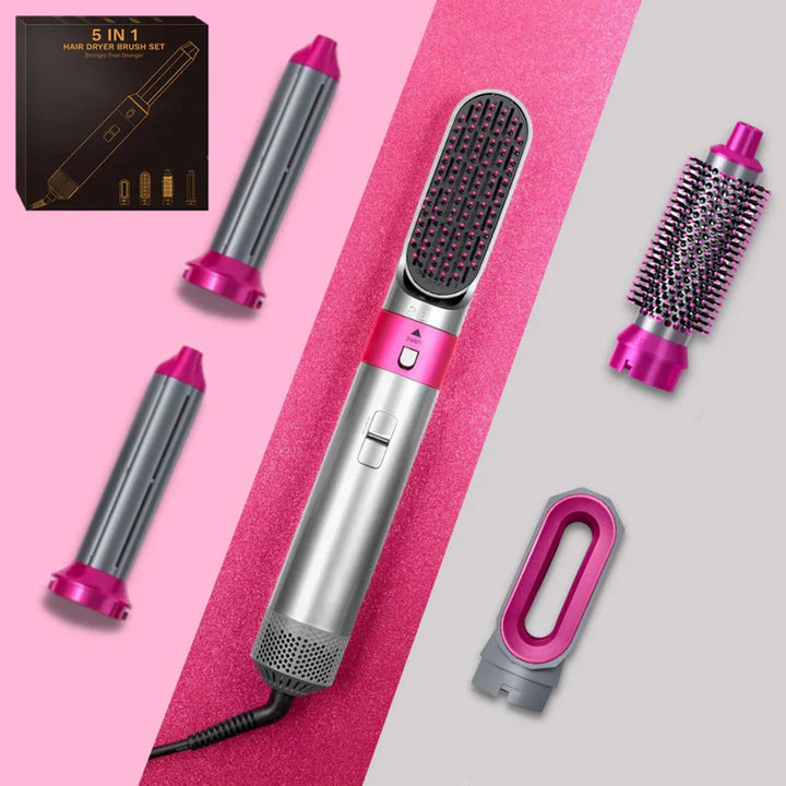 Lisslune | 5-in-1 Hair Styler | Auto Curler, Blow Dryer & Flat Brush for All Hair Types at Home