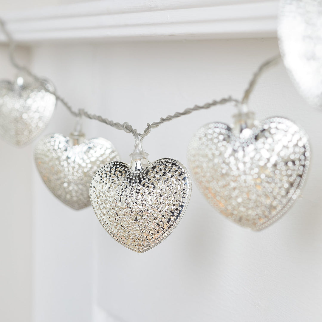 Lisslune | 20 Metal Hearts String Lights Silver