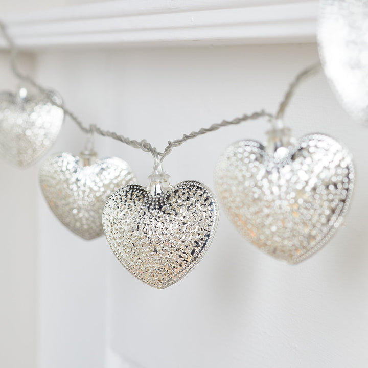 Lisslune | 20 Metal Hearts String Lights Silver