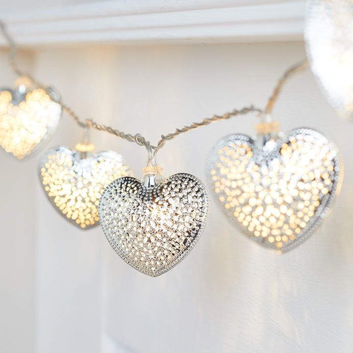 Lisslune | 20 Metal Hearts String Lights Silver