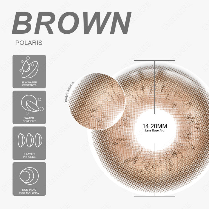 Rynx Polaris Brown 14.2mm 1 Pair | 1 Year