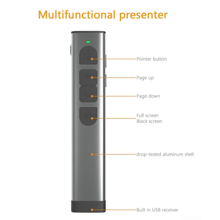 Lisslune | Doosl Dsit038 2.4GHz Wireless Presenter PowerPoint Clicker Presentation Remote Control green laser pointer, control range: 100m