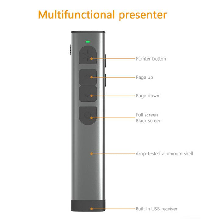 Lisslune | Doosl Dsit038 2.4GHz Wireless Presenter PowerPoint Clicker Presentation Remote Control green laser pointer, control range: 100m