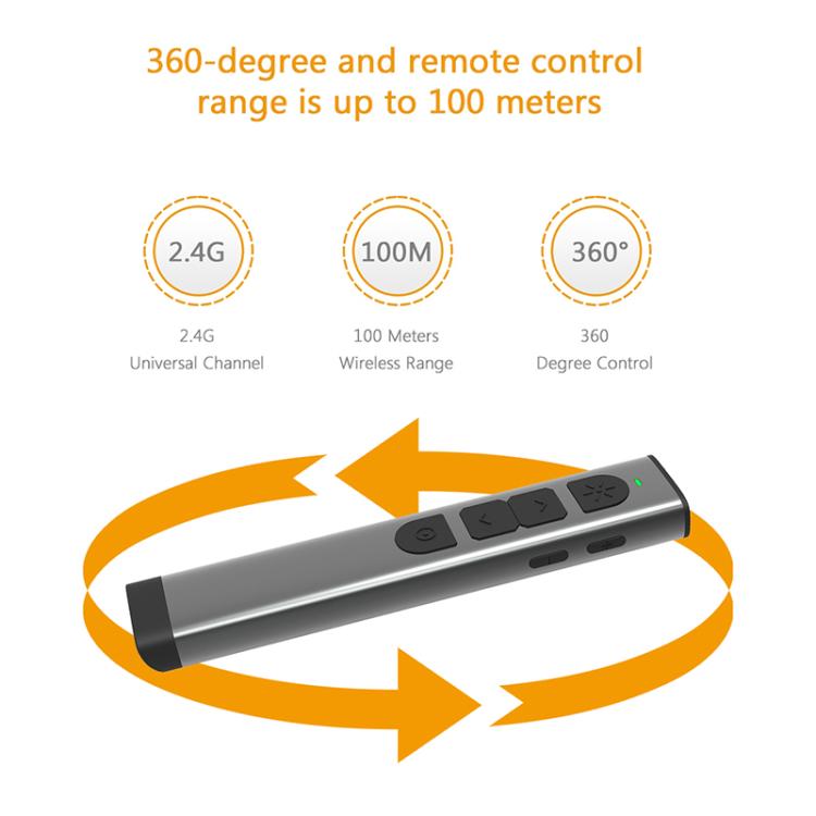 Lisslune | Doosl Dsit038 2.4GHz Wireless Presenter PowerPoint Clicker Presentation Remote Control green laser pointer, control range: 100m