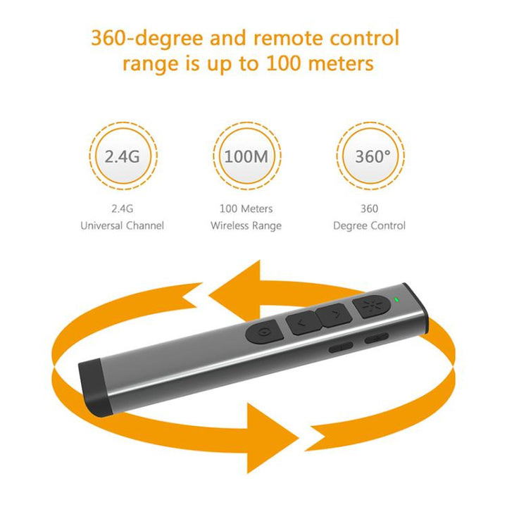Lisslune | Doosl Dsit038 2.4GHz Wireless Presenter PowerPoint Clicker Presentation Remote Control green laser pointer, control range: 100m