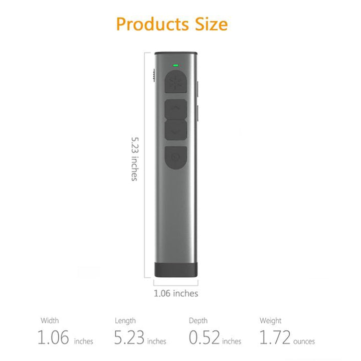 Lisslune | Doosl Dsit038 2.4GHz Wireless Presenter PowerPoint Clicker Presentation Remote Control green laser pointer, control range: 100m