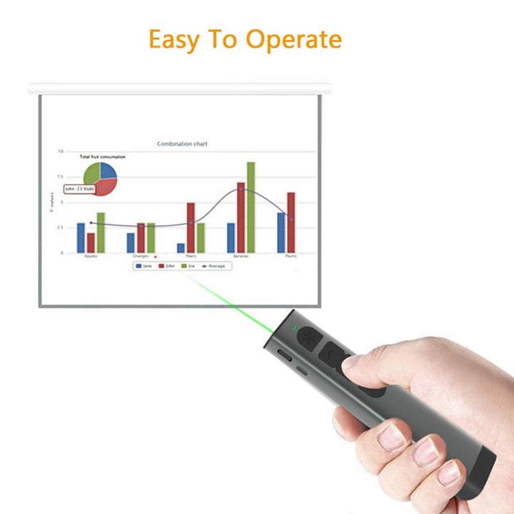 Lisslune | Doosl Dsit038 2.4GHz Wireless Presenter PowerPoint Clicker Presentation Remote Control green laser pointer, control range: 100m