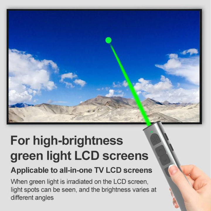 Lisslune | Doosl Dsit038 2.4GHz Wireless Presenter PowerPoint Clicker Presentation Remote Control green laser pointer, control range: 100m