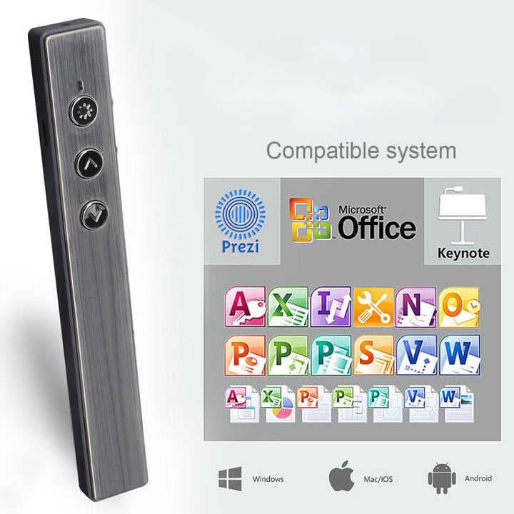 Lisslune | PR-20 Wireless Presenter PowerPoint PPT Clicker Presentation Remote Control Pen Laser Pointer Flip Pen with Air Mouse Function