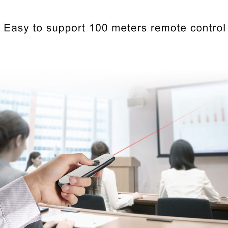 Lisslune | ASiNG A800 USB Charger 2.4GHz Wireless Presenter PowerPoint Clicker Presentation Remote Pointer, Control Range: 100m(White)