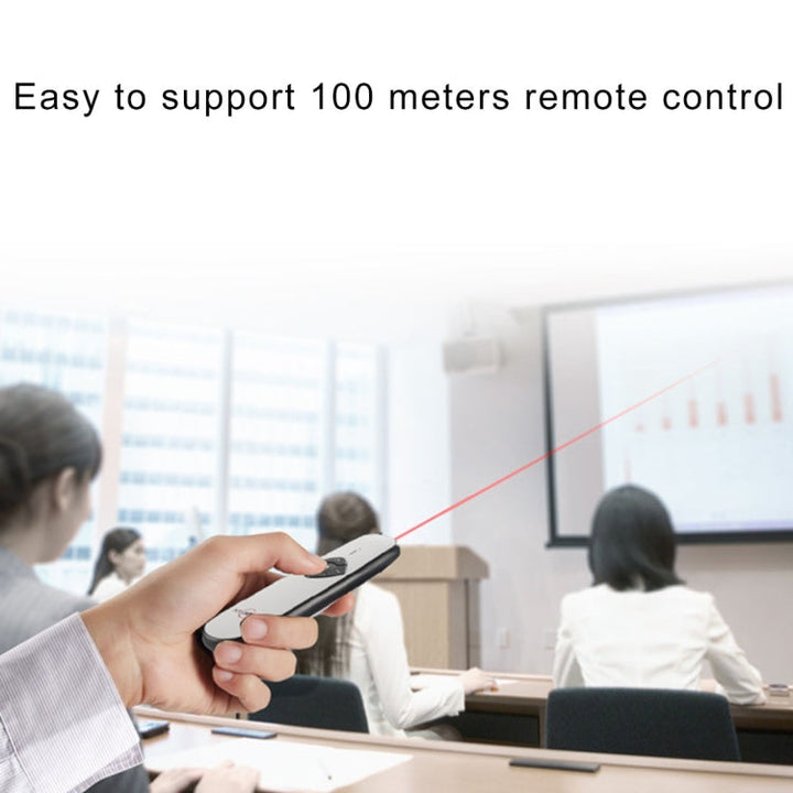 Lisslune | ASiNG A800 USB Charger 2.4GHz Wireless Presenter PowerPoint Clicker Presentation Remote Pointer, Control Range: 100m(White)