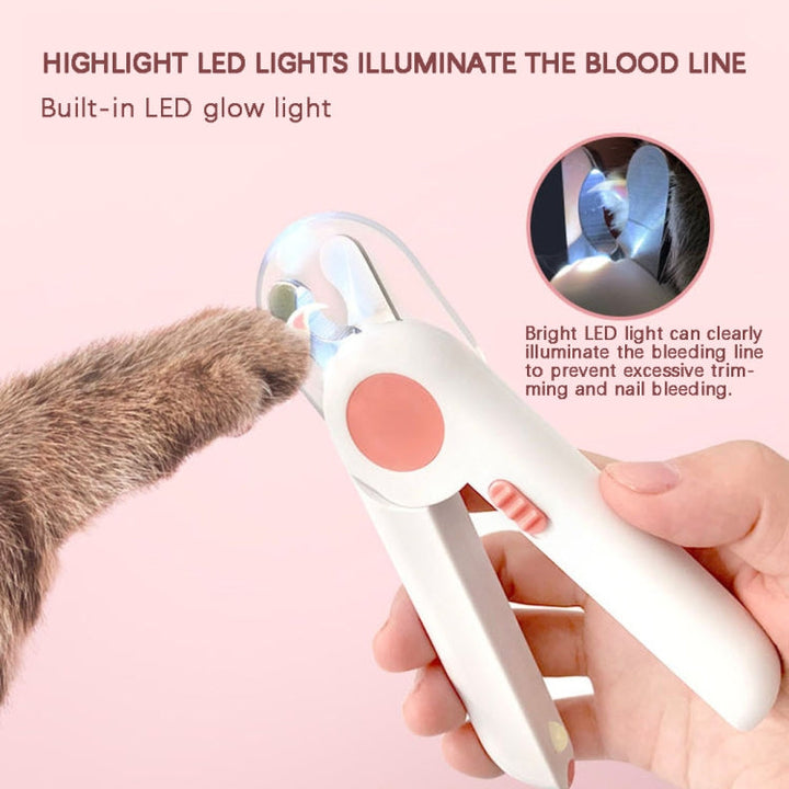 Pet Cat and Dog LED Light Nail Clipper (Blue)