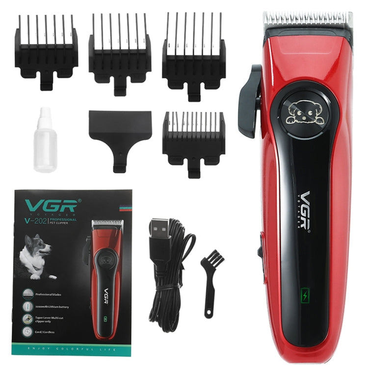 VGR V-202 Pet Grooming Electric Hair Clipper (Red)