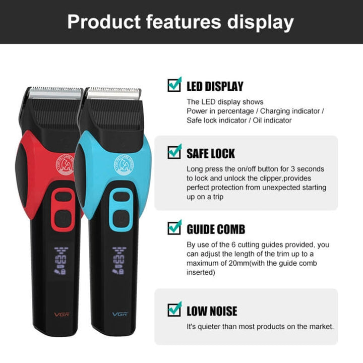 VGR V-208 Professional Pet Grooming Electric Clippers (Red)