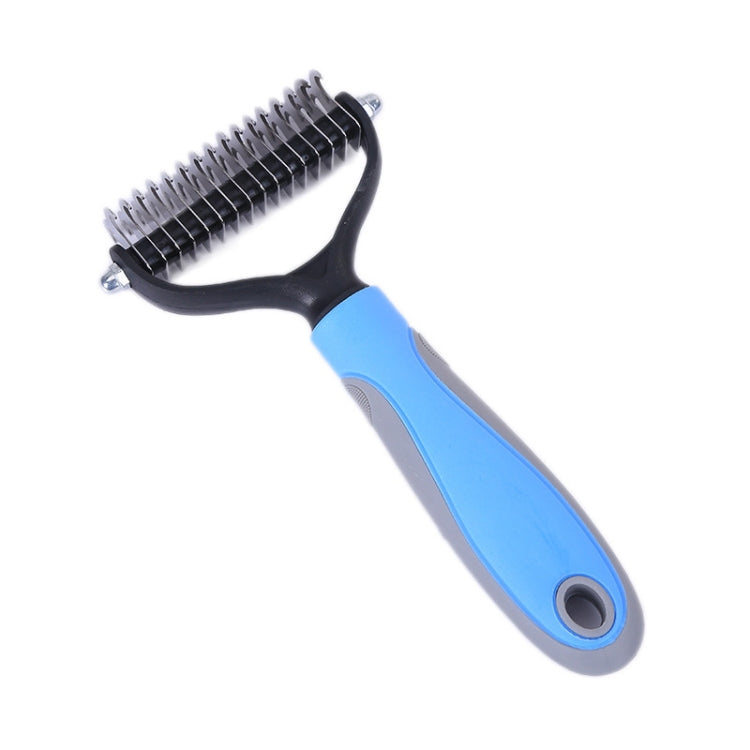 Dog fur comb Beauty cleaning supplies dog stainless steel dog comb, size: 18x7cm (Blue)