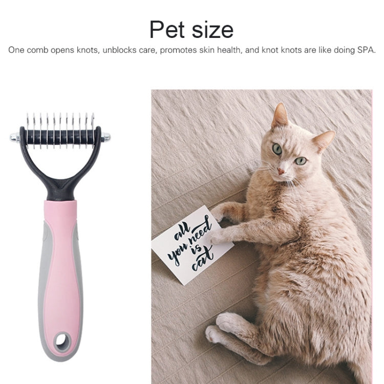 Dog fur comb Beauty cleaning supplies dog stainless steel dog comb, size: 18x7cm (Blue)