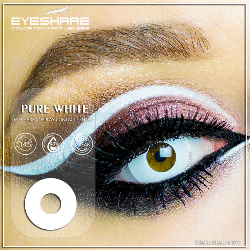 Rynx Cosplay Pure White 14.5 mm 1 Pair | 1 Year