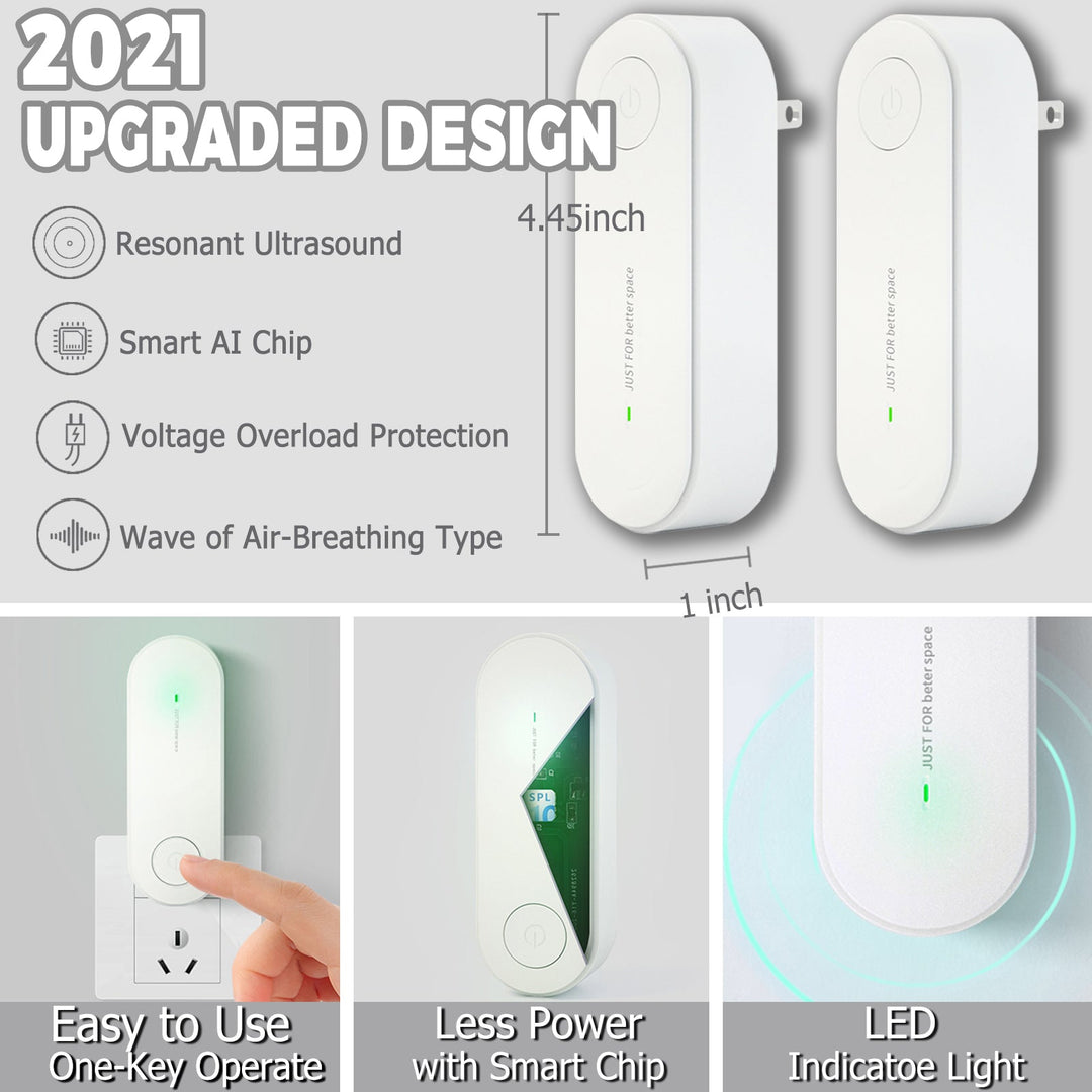 Lisslune | Pack of 2 Ultrasonic Insect Repellent Plug In Mosquito Repellent