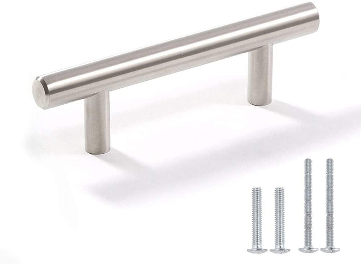 Lisslune | Brushed Nickel Modern Stainless Steel Drawer Hardware T-Bar Handles