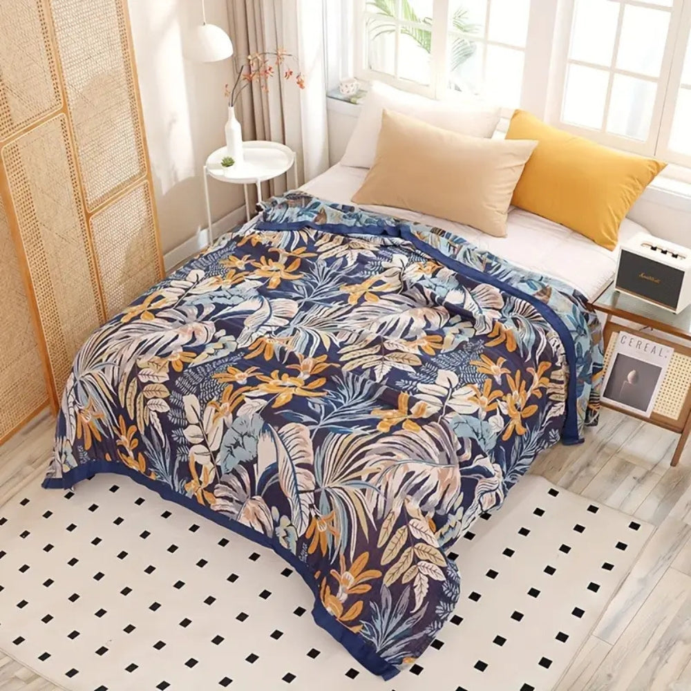 Lisslune | Palmera Tropical Jacquard Blanket Throw