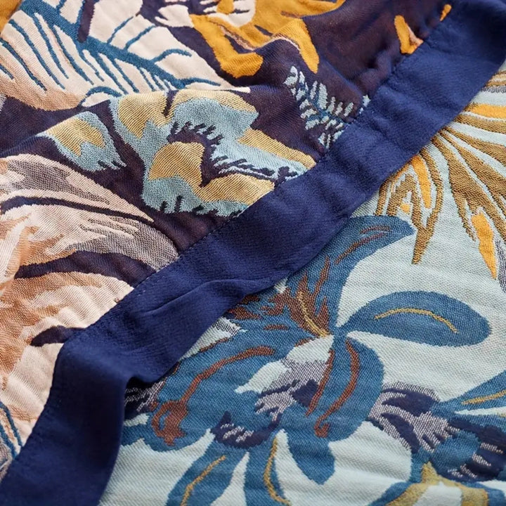 Lisslune | Palmera Tropical Jacquard Blanket Throw