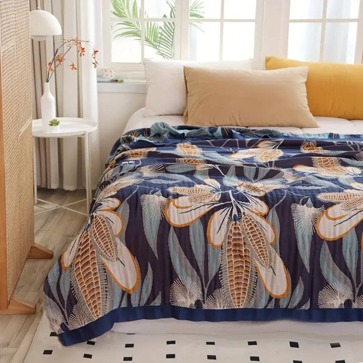 Lisslune | Palmera Tropical Jacquard Blanket Throw
