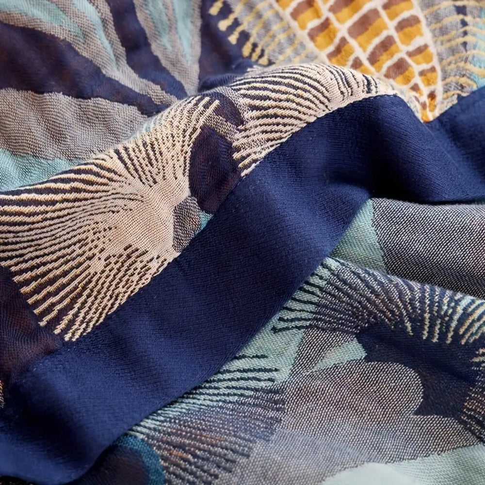 Lisslune | Palmera Tropical Jacquard Blanket Throw