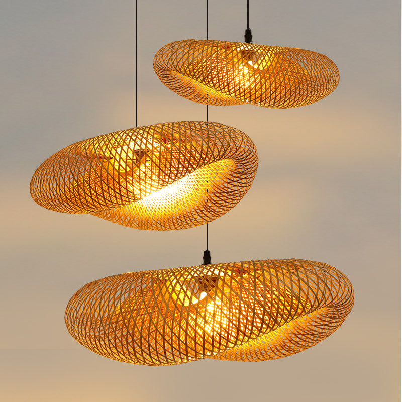 Lisslune | Rattan Woven Bamboo - Pendant Light - Led - Light