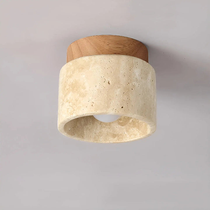 Lisslune | Rustic Travertine Ceiling Lamp - TravaGlow