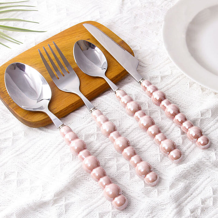 Lisslune | Pearl grip cutlery 4 piece set