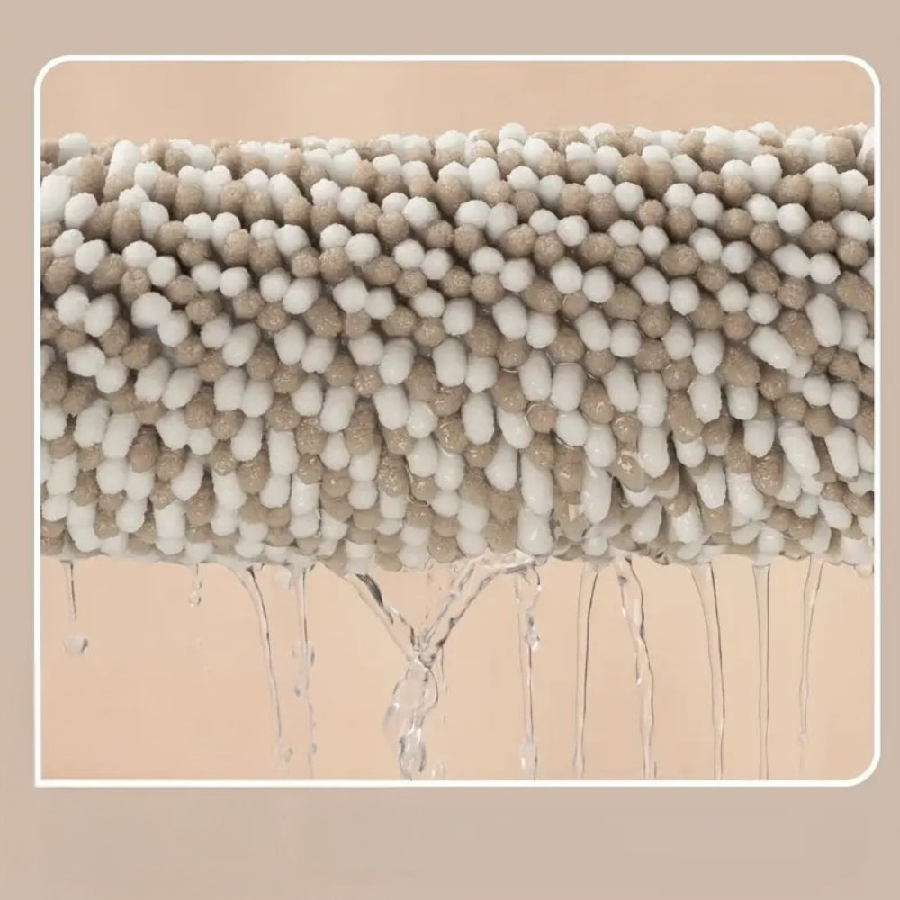 Lisslune | Pebble-Knit Striped Chenille Bath Mat