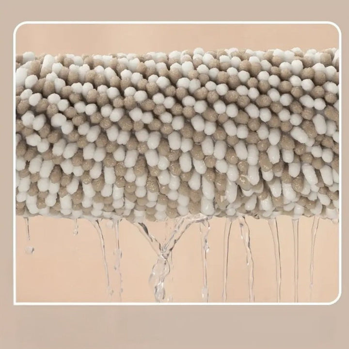Lisslune | Pebble-Knit Striped Chenille Bath Mat