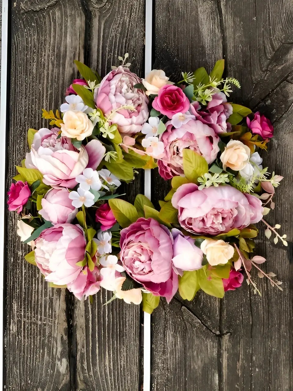 Lisslune | Artificial Wreath - AutumnBloom - Outdoor & Peonies - Cozy Autumn Decoration