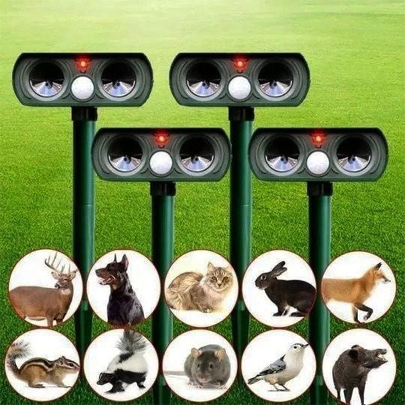 Lisslune | Infrared Solar Powered Animal Pest Repeller for Deer Reptile Squirrel Deterrent to Get Rid of Mouse