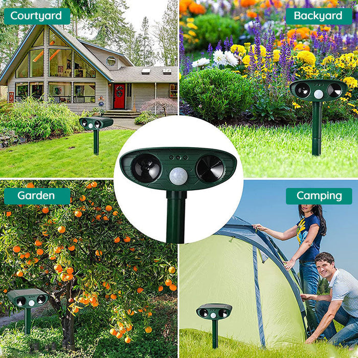 Lisslune | Raccoon Outdoor Ultrasonic Repeller - Solar-powered Ultrasonic Animal and Pest Control - Get rid of raccoons within 48 hours
