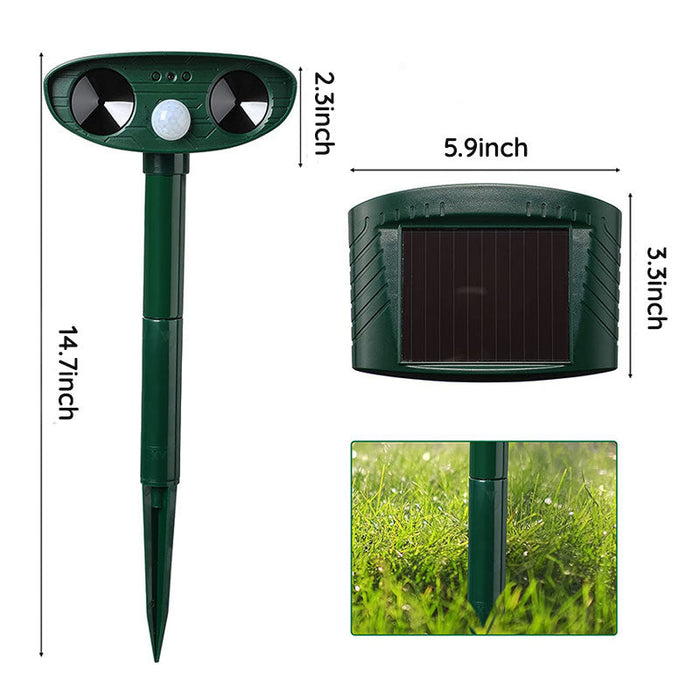 Lisslune | Raccoon Outdoor Ultrasonic Repeller - Solar-powered Ultrasonic Animal and Pest Control - Get rid of raccoons within 48 hours